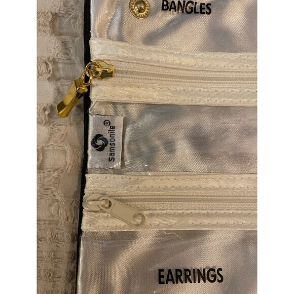 Vintage  Samsonite Travel Jewelry Makeup Bag Retired Model Trifold Floral Design - Picture 4 of 8